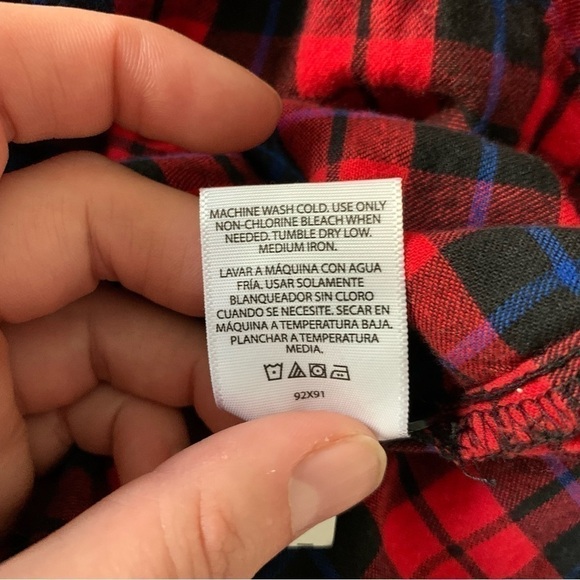 Terra & Sky Red Plaid Flannel Button Down Shirt - Picture 5 of 5